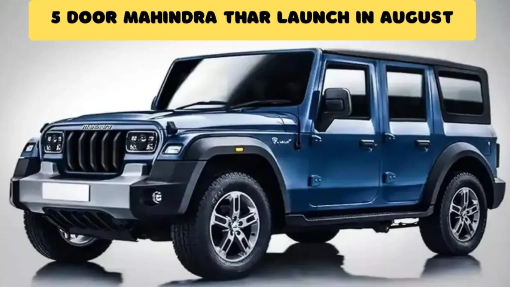 5 Door Mahindra Thar Launch in August